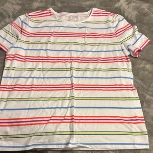 Talbots Multicolor Striped Short Sleeve Tee